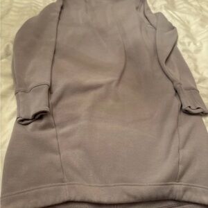 Athleta Cozy Karma Mock Neck Small Sweatshirt Dress Mauve/grey